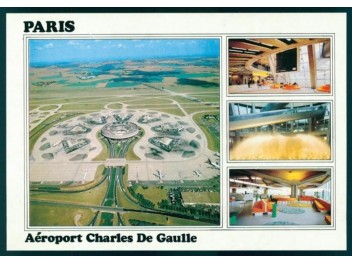 Flughafen Paris CDG, 4-Bild-AK