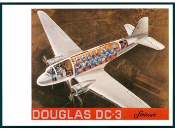 Swissair, affiche, DC-3 profil