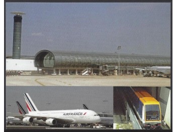 Flughafen Paris CDG, 3-Bild-AK
