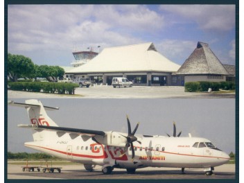 Flughafen Rangiroa, 2-Bild-AK