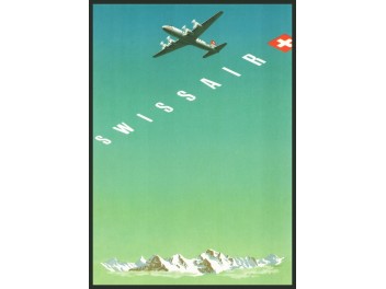 Swissair, Werbekarte, DC-4