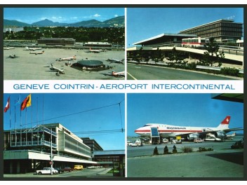 Flughafen Genf, 4-Bild-AK