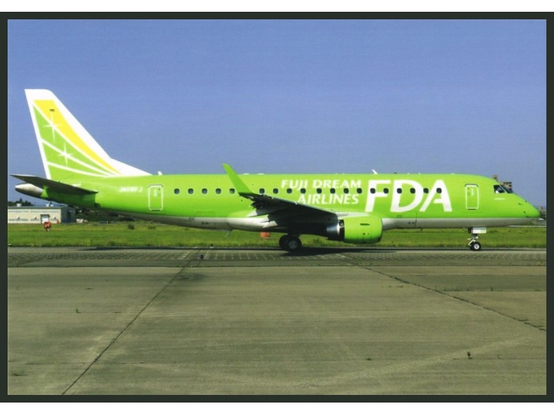 FDA Fuji Dream Airlines Embraer 175 postcard Crew Stewardess 