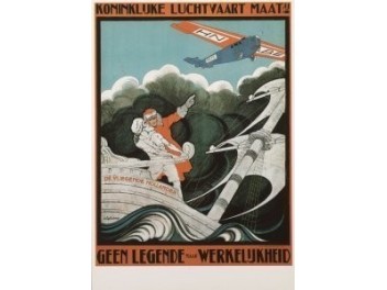 KLM, airline poster, Fokker...